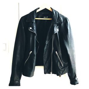 Madewell black leather moto jacket